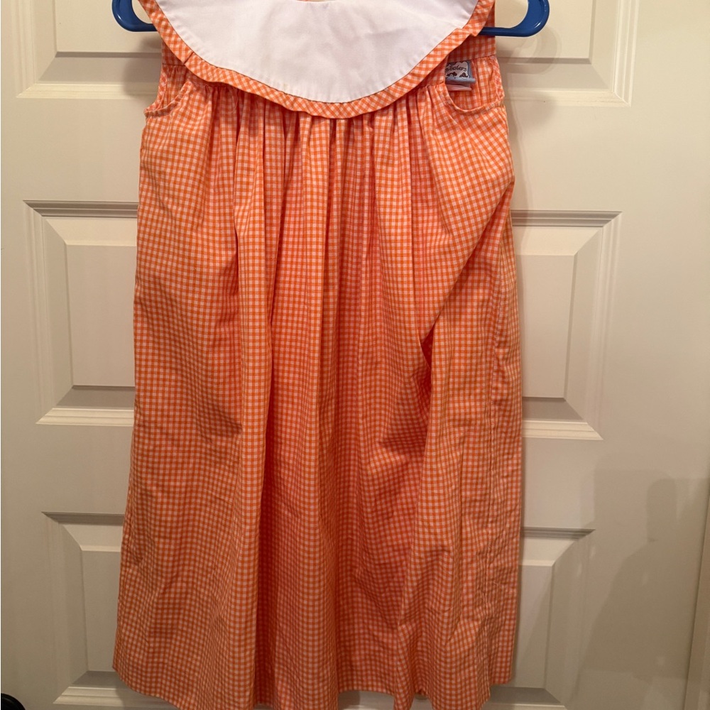 Orange Gingham Apron Dress